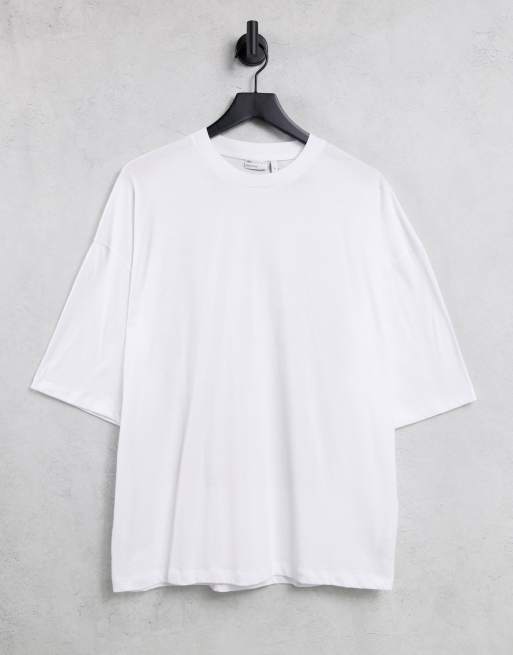 ASOS DESIGN oversized t-shirt with bra graphic print in white