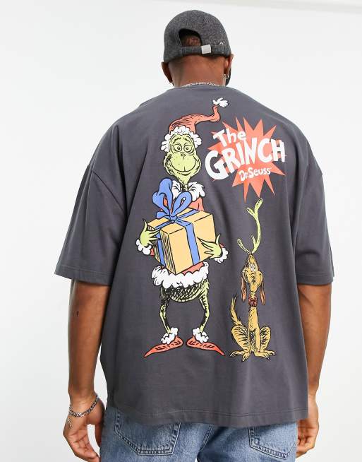 ASOS DESIGN oversized t-shirt with Grinch Christmas print in