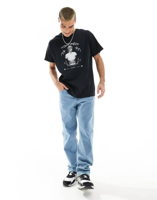 ASOS DESIGN oversized T-shirt with grunge back print in black, 4 of 4