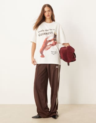 Asos Design Oversized T-shirt With Guinness & Lobster Licence In Animal Print