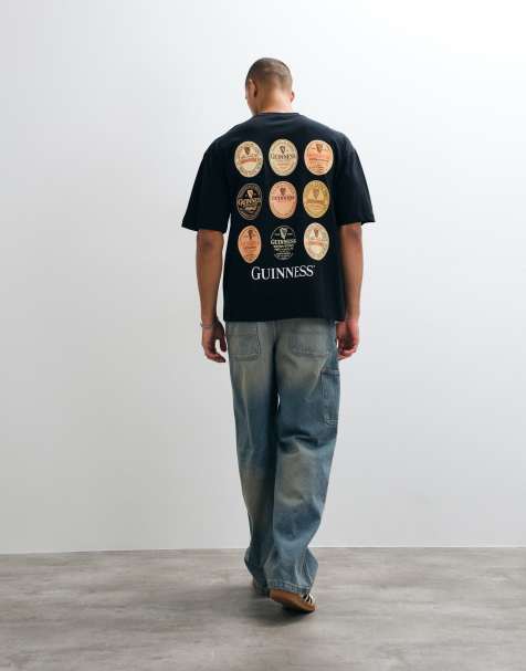 ASOS DESIGN oversized t-shirt with Guinness multi back print in black - view 1