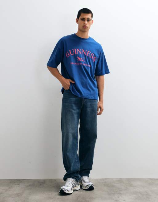 ASOS DESIGN oversized t-shirt with Guinness print in Navy, 3 of 5