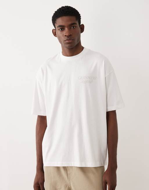 ASOS DESIGN oversized t-shirt with Guinness print in white, 3 of 5