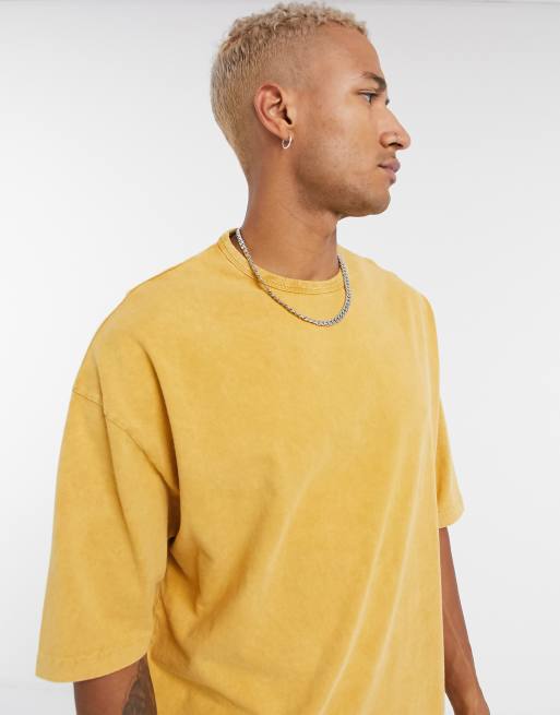 Men's Dotwork Oversize T-Shirt In Yellow