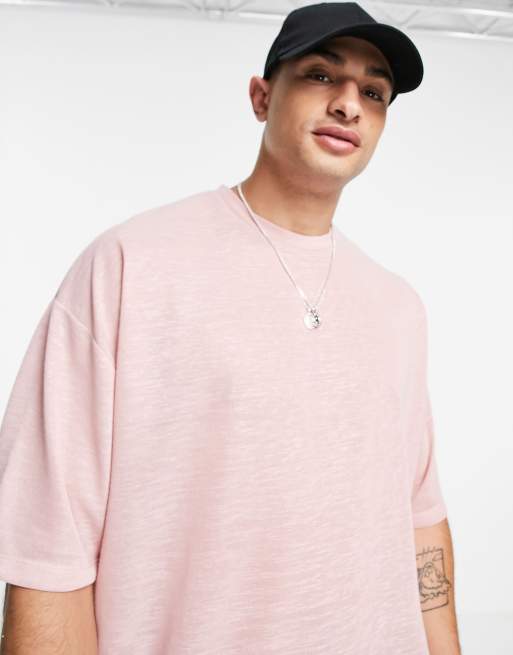 ASOS DESIGN oversized t-shirt with crew neck in bright pink