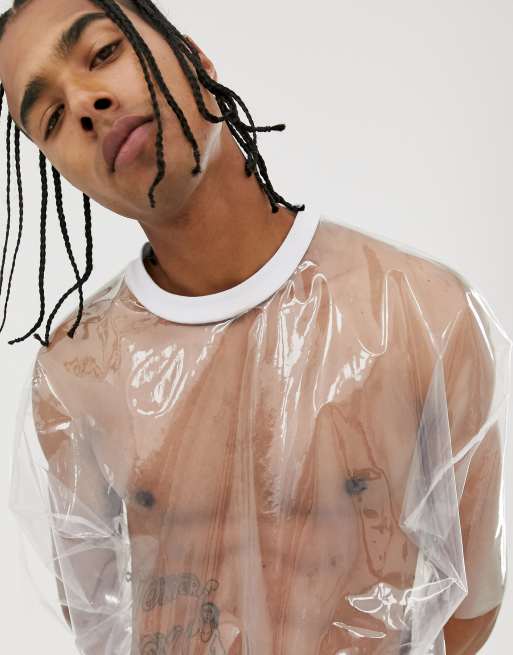 ASOS DESIGN oversized t shirt with half sleeve in transparent