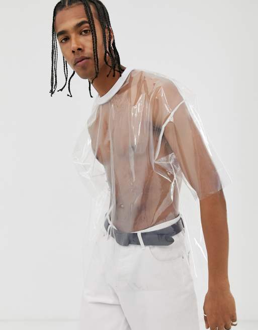 baggrund Tilgængelig kok ASOS DESIGN oversized t-shirt with half sleeve in transparent fabric | ASOS