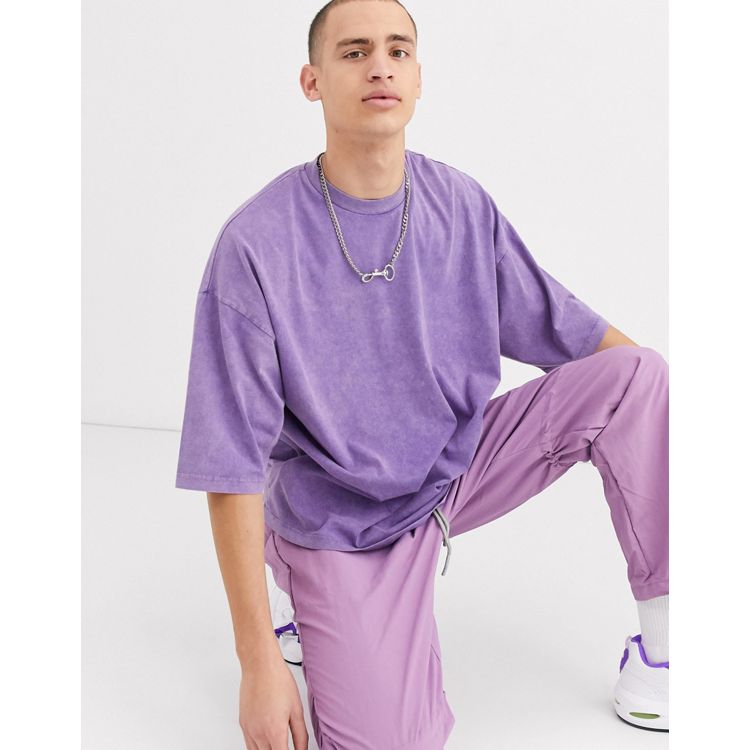 T-shirts  Mens COS OVERSIZED-FIT T-SHIRT WASHED LILAC ~ Theatre