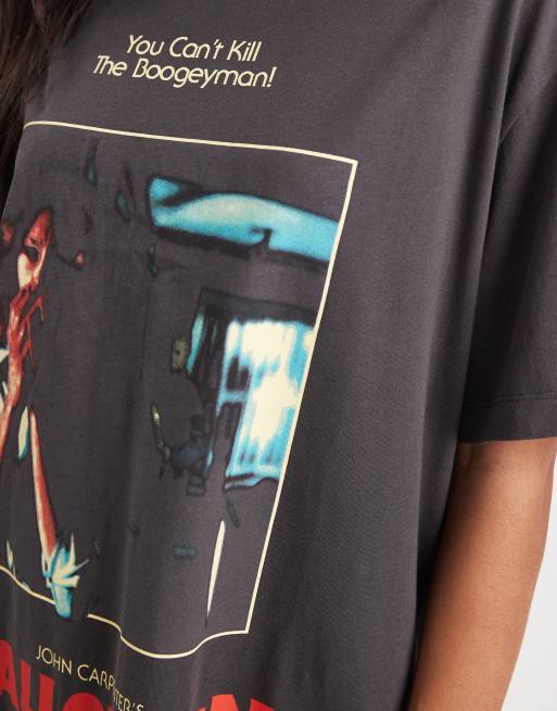 ASOS DESIGN oversized T-shirt with Halloween movie licensed graphic in black