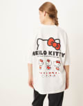 [ASOS DESIGN] ASOS DESIGN oversized t-shirt with Hello Kitty prints in white L WHITE