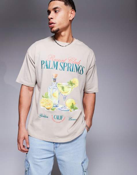 ASOS DESIGN oversized t-shirt with high summer graphic in beige - view 1