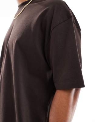 Asos Design Oversized T-shirt With High Summer Graphic In Brown