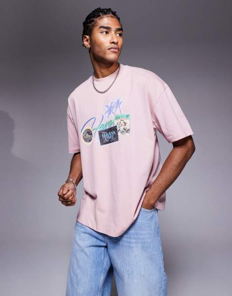 ASOS DESIGN oversized t-shirt with high summer graphic in light pink - view 1