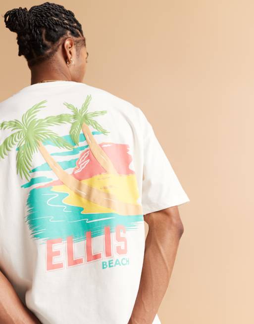 ASOS DESIGN oversized t-shirt with high summer graphic in off white, 3 of 4