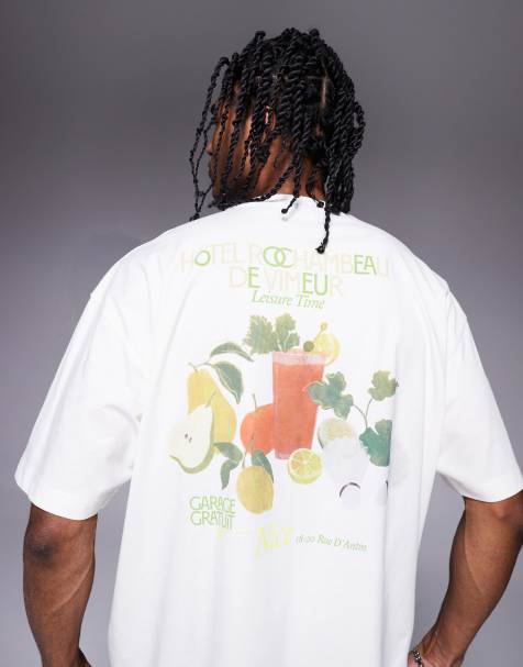 ASOS DESIGN oversized t-shirt with high summer graphic in off white - view 1