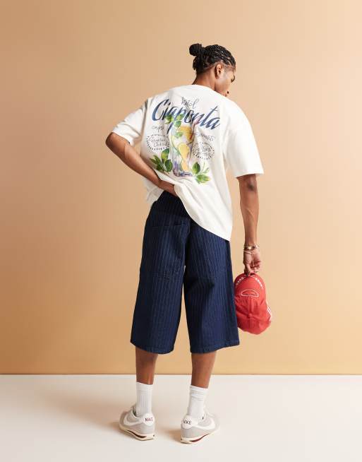 ASOS DESIGN oversized t-shirt with high summer graphic in off white