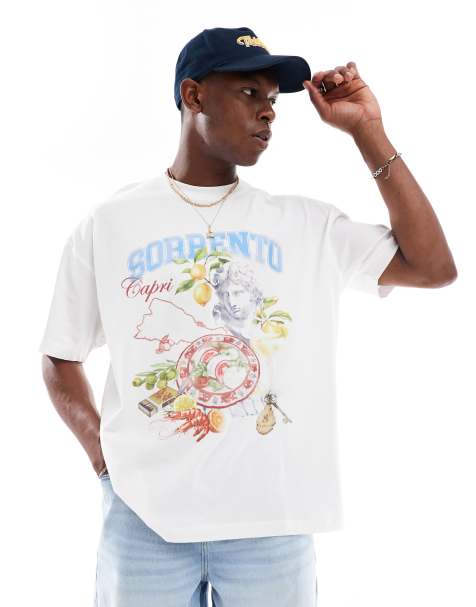 ASOS DESIGN oversized t-shirt with high summer graphic in white - view 1