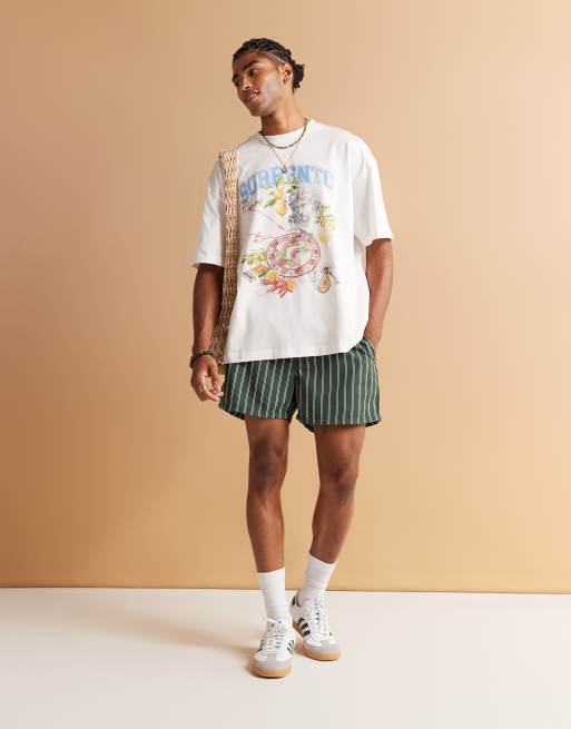ASOS DESIGN - Oversized T-shirt met zomerse print in wit