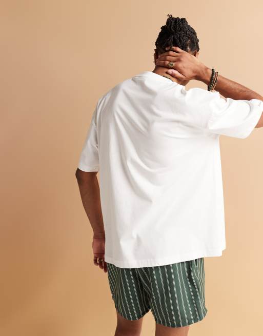 ASOS DESIGN - Oversized T-shirt met zomerse print in wit