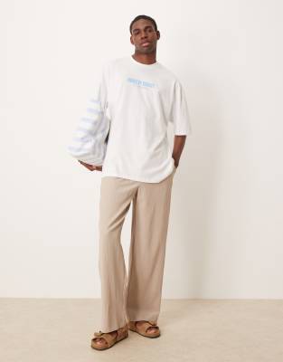 Asos Design Oversized T-shirt With High Summer Graphic In White