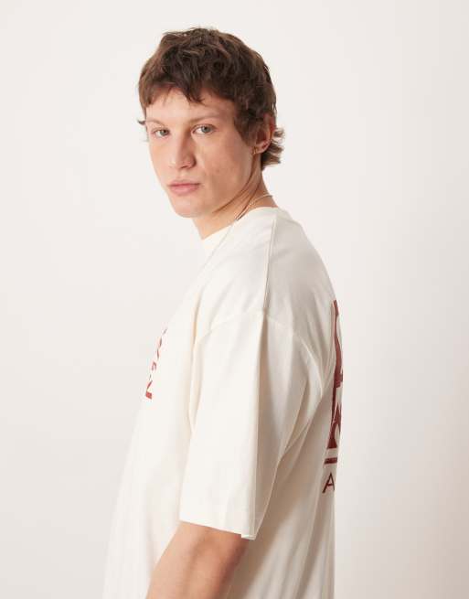ASOS DESIGN oversized t-shirt with high summer print in off white, 4 of 5
