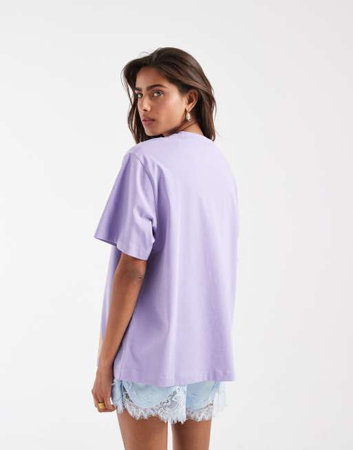 ASOS DESIGN Oversized t-shirt with Holbox Island souvenir graphic in lilac, 4 of 4