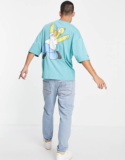 T-Shirts & Vests oversized t-shirt with Homer print in teal 