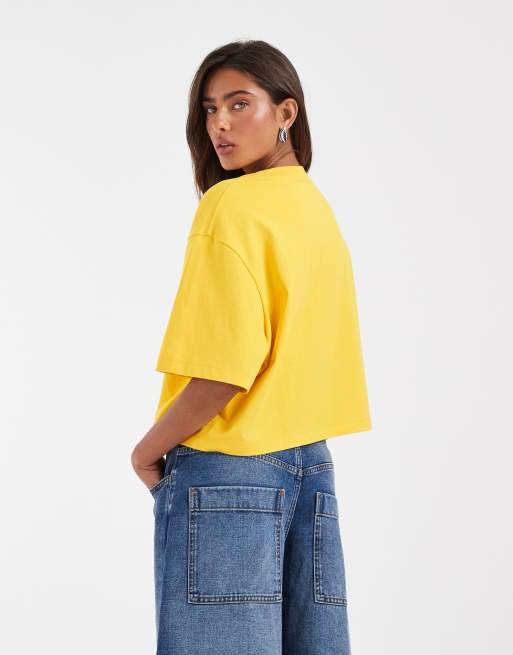 ASOS DESIGN oversized t-shirt with honey slogan in mustard yellow, 3 of 4