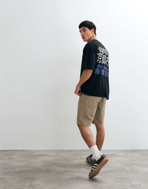 ASOS DESIGN oversized t-shirt with Japanese text in black, 5 of 5