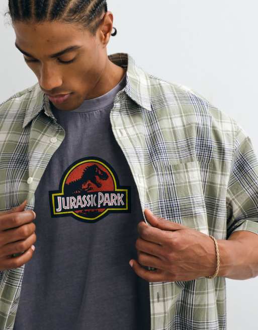 ASOS DESIGN oversized t-shirt with Jurassic Park T-Rex print in washed black, 2 of 5