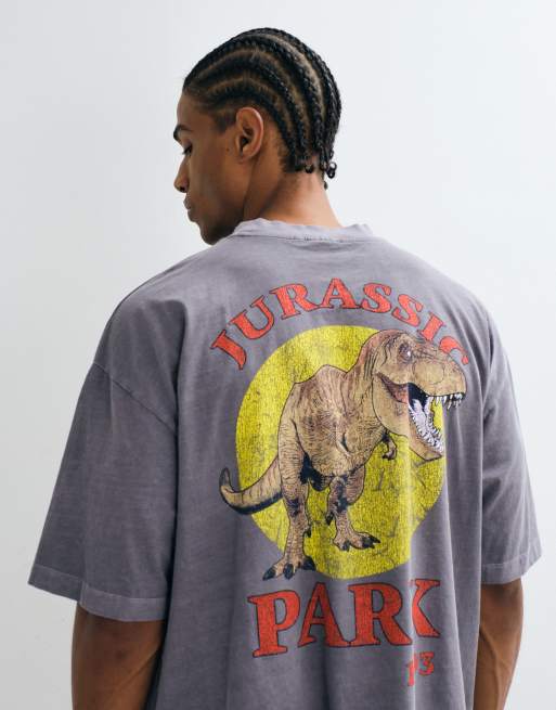 ASOS DESIGN oversized t-shirt with Jurassic Park T-Rex print in washed black, 5 of 5