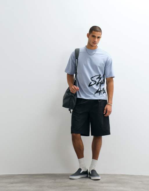 ASOS DESIGN oversized t-shirt with large text graphic in blue, 3 of 5
