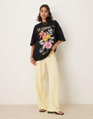 Asos Design Oversized T-shirt With Le Jardin Floral Graphic