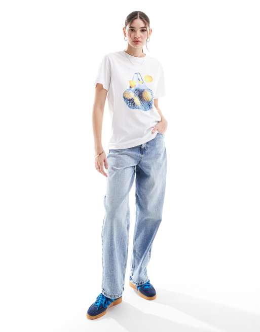 ASOS DESIGN oversized T-shirt with lemon graphic in white | ASOS