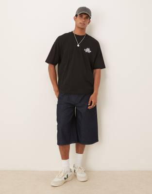 Asos Design Oversized T-shirt With Lemon Print In Black