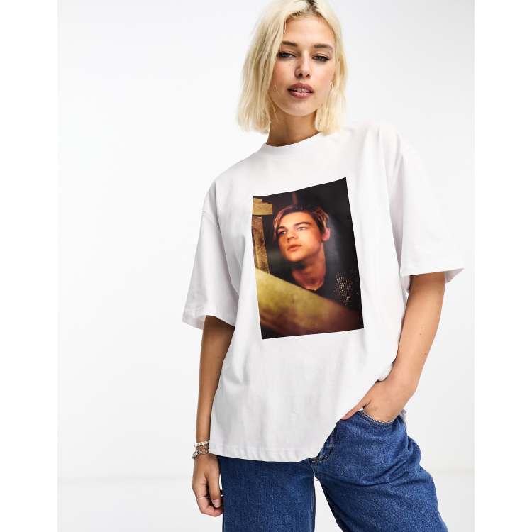 ASOS DESIGN oversized t shirt with leonardo dicaprio license