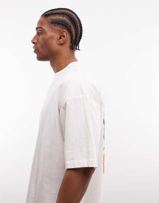 ASOS DESIGN oversized t-shirt with limoncello graphic in off white, 4 of 5