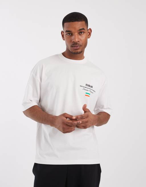 ASOS DESIGN oversized t-shirt with limoncello print in white, 4 of 5