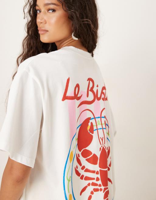 ASOS DESIGN oversized T-shirt with lobster graphic