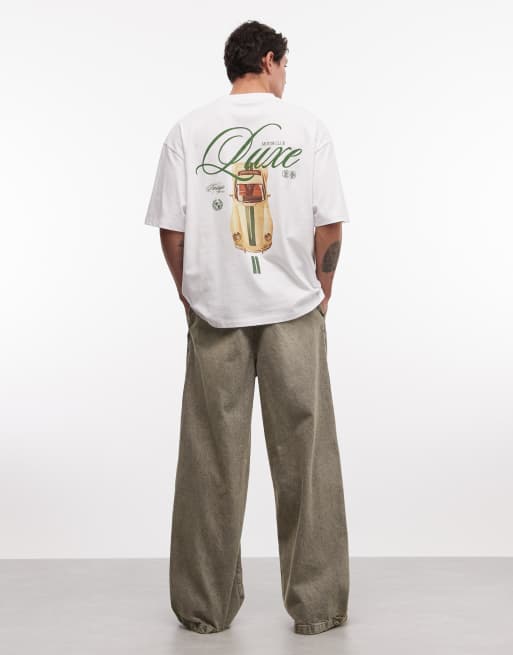 ASOS DESIGN oversized t-shirt with luxe car graphic in white, 3 of 5