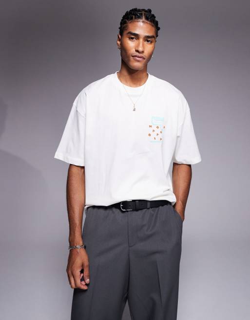 ASOS DESIGN oversized T-shirt with margarita graphic in off white, 2 of 4