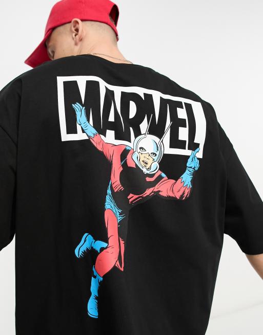 ASOS DESIGN oversized T-shirt with Marvel Ant Man print in black