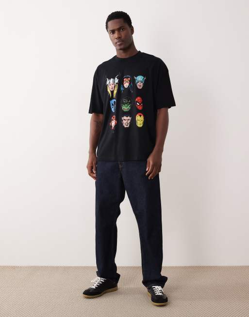ASOS DESIGN oversized T-shirt with MARVEL print in black, 2 of 5
