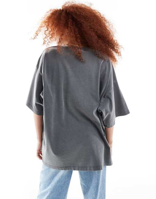 ASOS DESIGN oversized t-shirt with Melrose graphic in washed black, 2 of 4