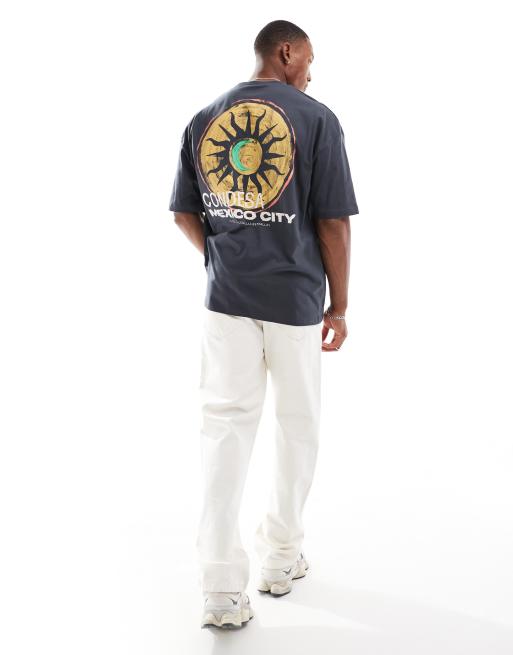 ASOS DESIGN oversized t-shirt with Mexico city back print in charcoal, 4 of 4
