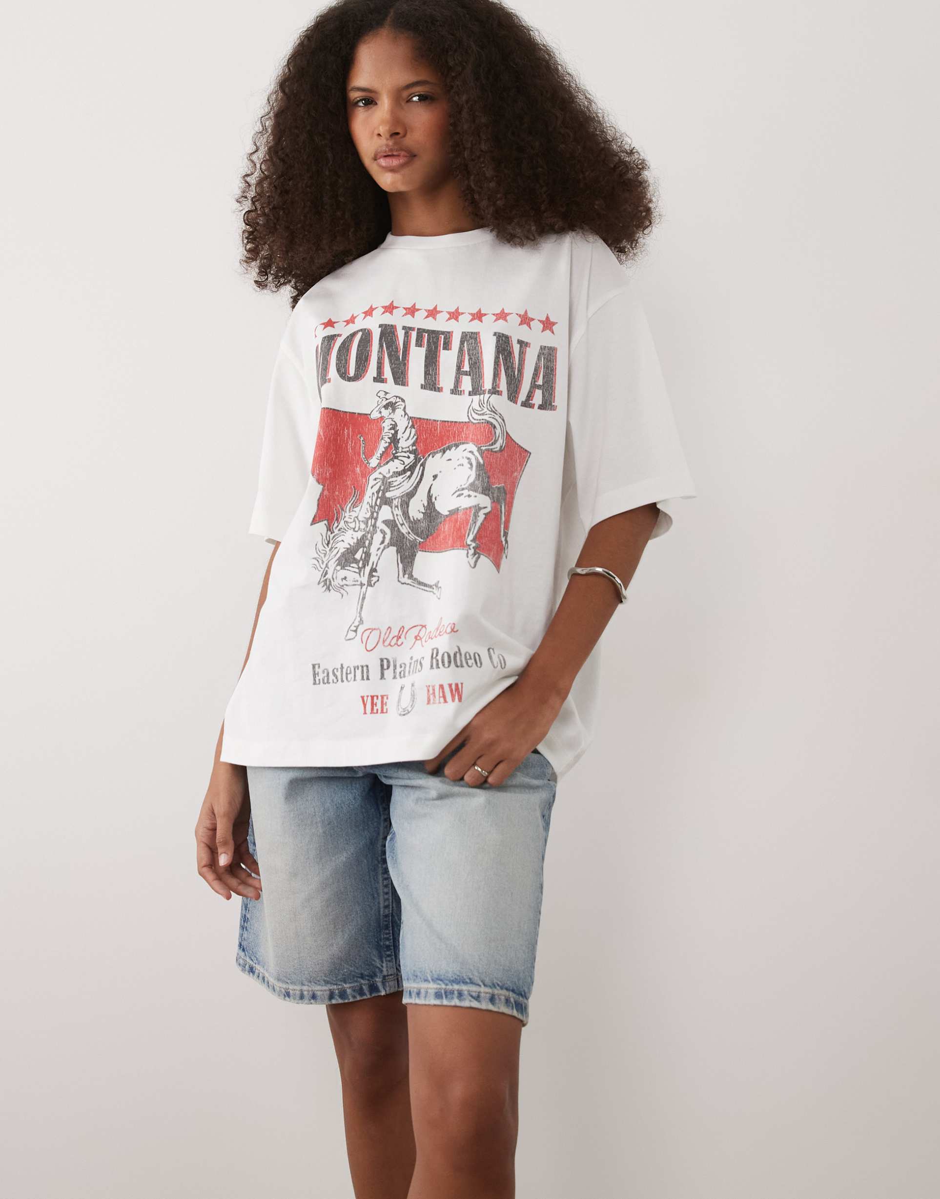 asos design oversized t-shirt with montana graphic in white
