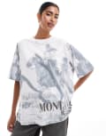 [ASOS DESIGN] ASOS DESIGN oversized t-shirt with Montana horse graphic-Multi M WHITE