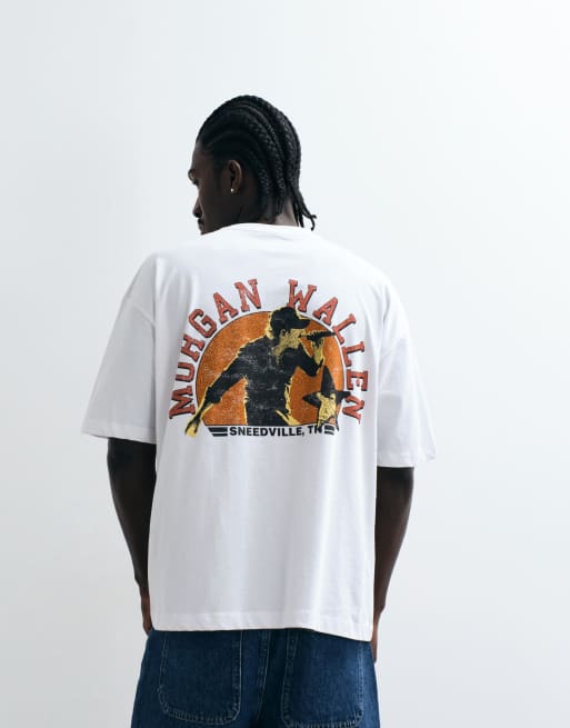 ASOS DESIGN oversized t-shirt with Morgan Wallen print in White, 5 of 5