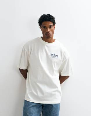 Asos Design Oversized T-shirt With Mountain Graphic In White