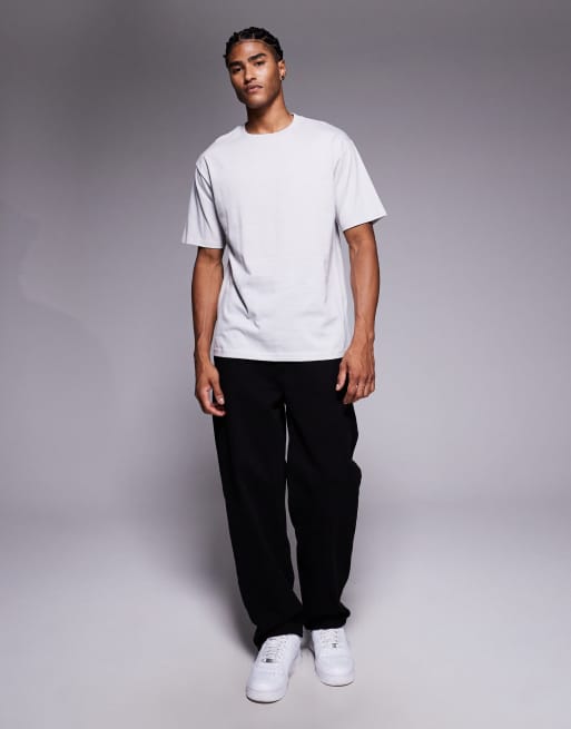 ASOS DESIGN oversized T-shirt with music graphic in gray